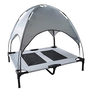 Imagem de Cama elevada para cachorro com toldo portátil pet de refrigerante cachorros gatos Camping Praia