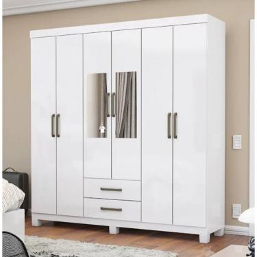 Imagem de Guarda Roupa Áries Com Espelho e Pés Branco - Carioca