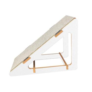 Imagem de Rampa para Cães e Gatos em MDF 15mm Laminado, Carpete Antiderrapante, 56x42x32cm, Preto, Arranhador de Parede (Branco)