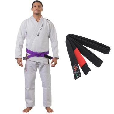 Imagem de Kimono Jiu Jitsu Naja Hanzo Branco Trançado E Reforçado 450g com Faixa BJJ Adulto-Unissex