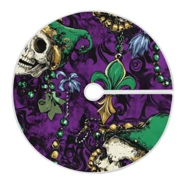 Imagem de ATTX Saia de árvore com tema de carnaval de 90 cm – decoração festiva para festas de ano novo e carnaval #127