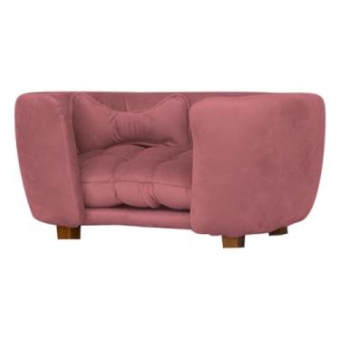 Imagem de Poltrona Cama Pet Estofada Tecido Veludo(Rosê)