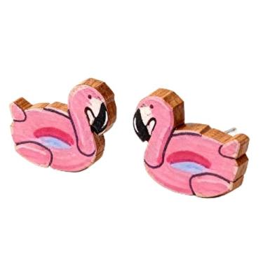 Imagem de Brincos de madeira para mulheres, pé grande, softball, tênis, pinguim, tartaruga, cão, gato, vaca, pato, Papai Noel, preguiça, hipopótamo, margarida, golfinho, fofo, vintage, hipoalergênico, brincos