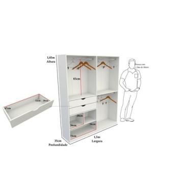 Imagem de Armário Arara Gaveta Amanda 100% Mdf (closet Lojas Gaveta) - VETORIAL 