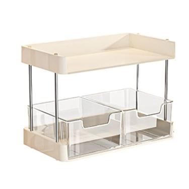 Imagem de Generic Organizador de Maquiagem, Prateleira de Bandeja Cosmética de Material PET Com Design de Espaço Vertical para Organizador de Vaidade de Bancada de Banheiro, Armazenamento (2º nível)
