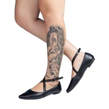 Imagem de Sapatilha Feminina Com Tira de Fivela Bailarina Bico fino Confortável-Feminino