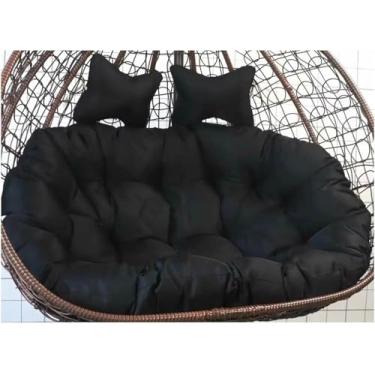 Imagem de Almofadas grossas e laváveis ​​para substituição de cadeiras suspensas em formato de ovo, almofadas para cadeiras de balanço duplas, almofadas para cadeiras de rede suspensas.