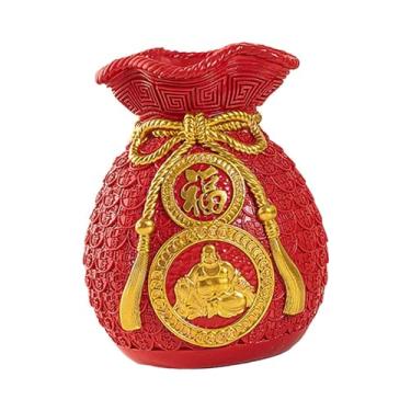 Imagem de Wswqop Vaso Decorativo em Forma de Saco Da Sorte para O Ano Chinês, Inspirado No Feng Shui, Ideal para Mesa, Lareira Ou Como Peça Central, estilo C, Tamanho real