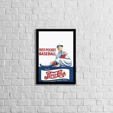 Imagem de Quadro Propaganda Antiga Pepsi Baseball 33X24 Moldura Preta