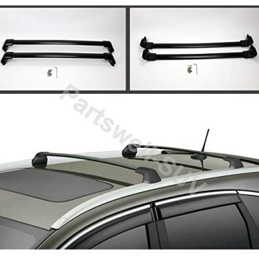Imagem de YiXi-Partswell 2 peças de rack de teto barras transversais bagageiro de alumínio adequado para Honda CRV 2012-2016 - preto