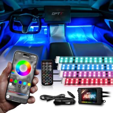 Imagem de OPT7 Aura PRO Bluetooth Smart-Color LED Duplo Linha Faixa Interior Kit de Iluminação - 4 peças - Aplicativo ativado - iOS e Android