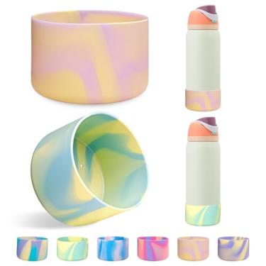 Imagem de LUCKINEE 2 peças de base protetora de silicone para bota Owala FreeSip Twist and Flip Flask 947 ml e mais outras garrafas de água com diâmetro inferior de 8,4 a 8,7 cm