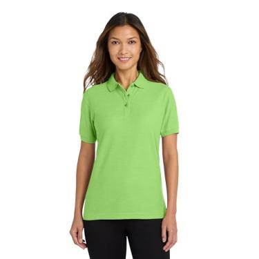 Imagem de Polo feminina com toque de seda Port Authority L500, Lime, X-Small