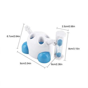 Imagem de Suporte para Crianças com Cronômetro de Areia Rotativo 3 Minutos Design Animal Bicho Pelúcia Fofo Plástico Não- 4 Buracos Escovas Dentes Auxiliar Dive