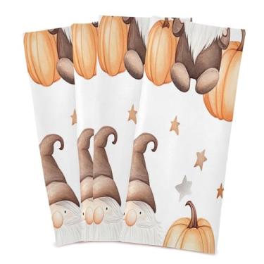 Imagem de xigua Conjunto de 4 panos de prato de cozinha em aquarela abóboras e gnomos, toalhas de cozinha de secagem rápida altamente absorventes para limpeza de pratos e limpeza manual, 71 x 45 cm