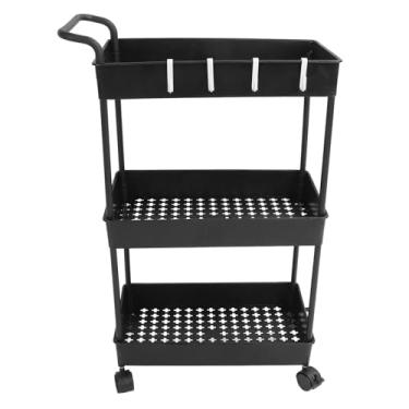 Imagem de TOPINCN Carrinho de Armazenamento de Fraldas de 3 Camadas, Organizador de bebê, Carrinho Utilitário Com Rodas para Berçário, Cozinha, Banheiro, Sala de Estar (BLACK)
