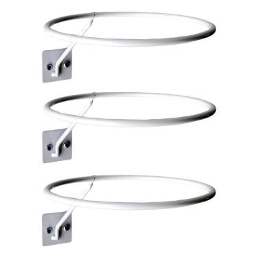 Imagem de Kit 3 Suportes Bola Futebol Vôlei Basquete De Pared - Branco