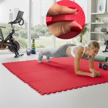 Imagem de Kit 12 Tapetes EVA 50x50cm 10mm com Bordas Tatame Piso Emborrachado An