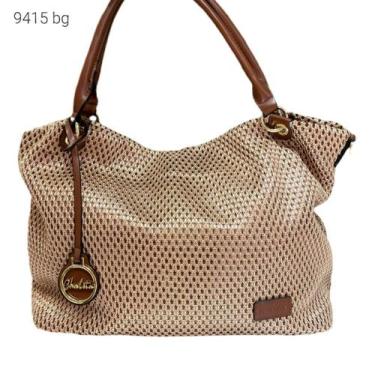 Imagem de Bolsa Feminina Sacola Nylon Ombro Transversal Chalita 9415, Bege