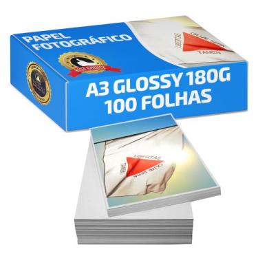 Imagem de Papel Fotográfico Foto 180g A3 Glossy À Prova D'água Pacote 100 Folhas