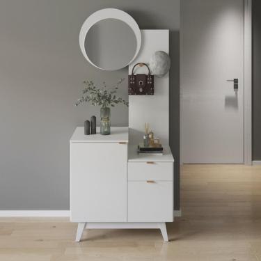 Imagem de Aparador com Espelho 80cm 2 Portas e 1 Gaveta Flex Retrô Multimóveis CR50222