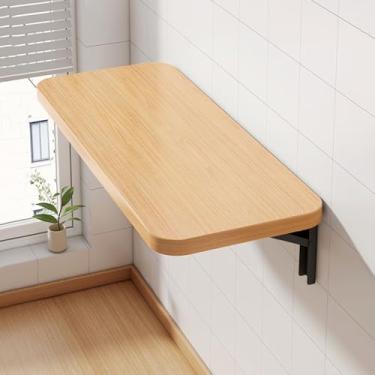 Imagem de Mesa dobrável portátil, mesa dobrável flutuante montada na parede para escritório em casa em branco ou grão de madeira, vários tamanhos (A,20 x 120 cm)