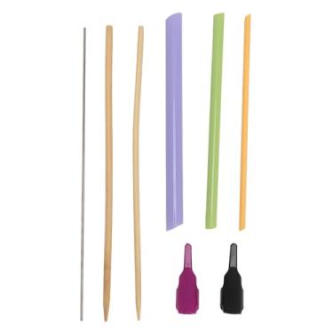 Imagem de Espátula de tubo de tecido, conjunto de tecido de giro rápido, empurrador de dedo, ferramenta de costura prática para artesanato, uso doméstico, aço inoxidável, bambu, madeira, plástico, 3 peças, 2