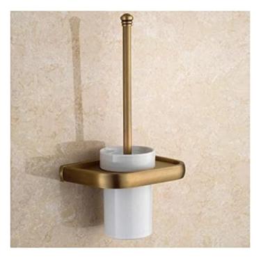 Imagem de Conjunto de banheiro roupão gancho suporte de papel barra de sabão cesta de toalha organizador de prateleira de banheiro (cor: suporte de rolo de papel) (suporte de escova de vaso sanitário)