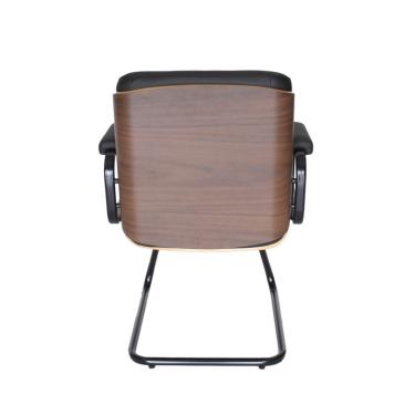 Imagem de Poltrona Eames Diretor Fixa Linha Capa em Madeira Preto