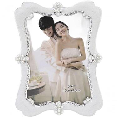 Imagem de Porta Retrato Branco Decorativo Casamento Festa 15x20cm