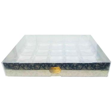 Imagem de Caixinha Para Bombom Verde Flores - 20 Cavidades