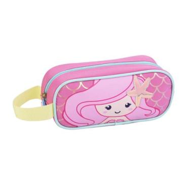 Imagem de Estojo Simples Creche Infantil Zoop Bichinho Passeio Kids Cor:Sereia -