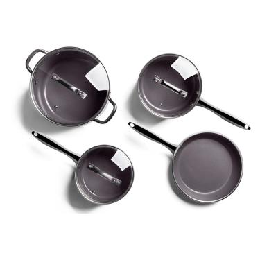 Imagem de Jogo de Panelas de Indução 4 Peças Brinox Unique Antiaderente Pro Ceramic Cinza