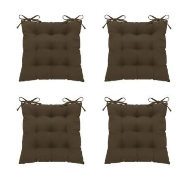 Imagem de Kit 4 Assentos Futton 40x40cm C/Fitas Amarrar Diversar Cores Futon Par