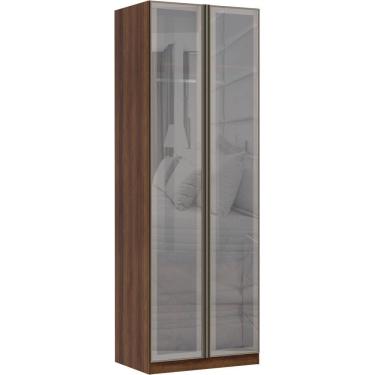Imagem de Guarda Roupa 2 Portas Com Vidro Reflecta 80Cm Prime Plus Luciane Móveis
