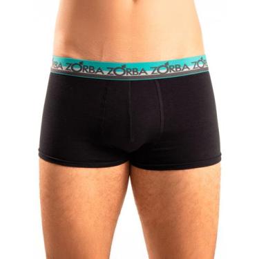 Imagem de Cueca Boxer Zorba 0870 Masculina Color Algodão T. P/GG, GG, 43, Preto,