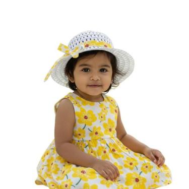 Imagem de Conjunto Vestido 2 Peças Festa Infantil Princesa Delicado Com Chapéu -