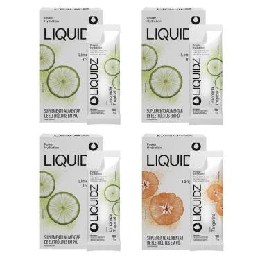 Imagem de LIQUIDZ - Eletrólitos Zero Açúcares - Limonada | Tangerina - Kit 4 Caixas - 24 sachês-Unissex