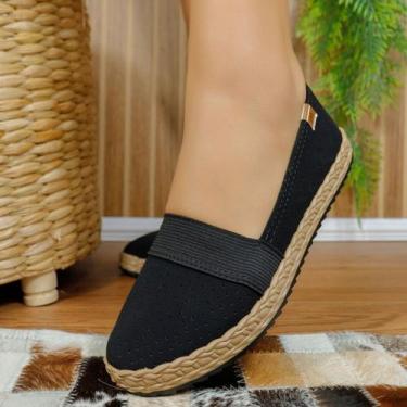 Imagem de Sapatilha Moleca Feminina Alpargata Furadinha Fofa 5696.300 Cor:PretoT
