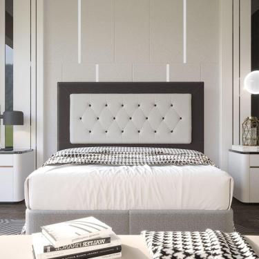 Imagem de Cabeceira Casal 1,60m Havana Suede Marrom Dal Poz Estofados