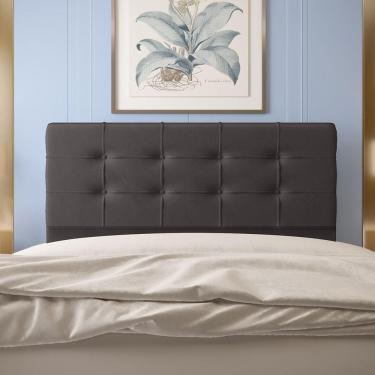 Imagem de Cabeceira Casal 1,60m Atenas Suede Marrom Dal Poz Estofados