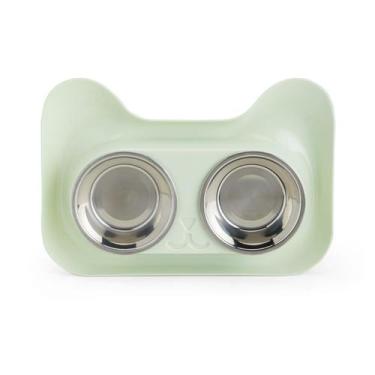 Imagem de Comedouro Bebedouro Duplo Com Tigela Removível Inox 170ml para Pets Co