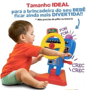 Imagem de Volante Infantil Brinquedo Bebe Infantil Com Buzina E Retrovisor Monte