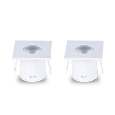 Imagem de Kit 2 Spot Móvel Taschibra Pik Led Quadrado Branco Luz 3000K