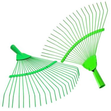 Imagem de Kit 2 Rastelo De Aço 22 Dentes 37cm Jardineiro Profissional Remove Fol