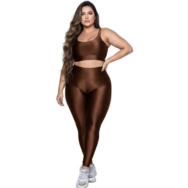 Imagem de Conjunto Fitness Plus Size Top e Calça New Zig 3D Serra e Mar Alta Compressão Academia Musculação-Feminino
