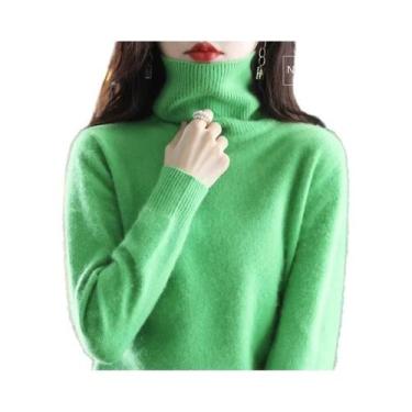 Imagem de Suéter De Cashmere Com Gola Alta Em Plush De Mink Para Mulheres Outono