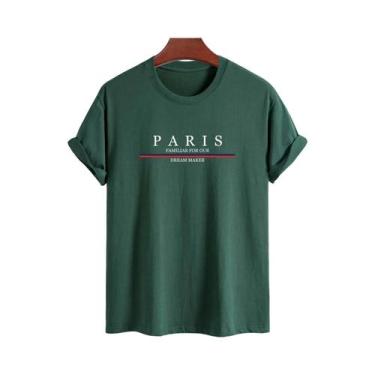 Imagem de Moletom Masculino Com Estampa Paris, Corte Solto, Casual, Gola Redonda