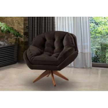 Imagem de Poltrona Califórnia base giratória 01 lugar marrom - Sofá Casa