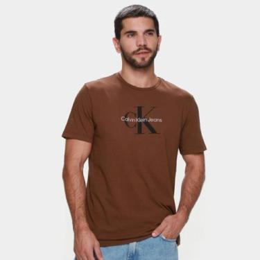 Imagem de Camiseta Calvin Klein Re Issue Masculino, Marrom, M